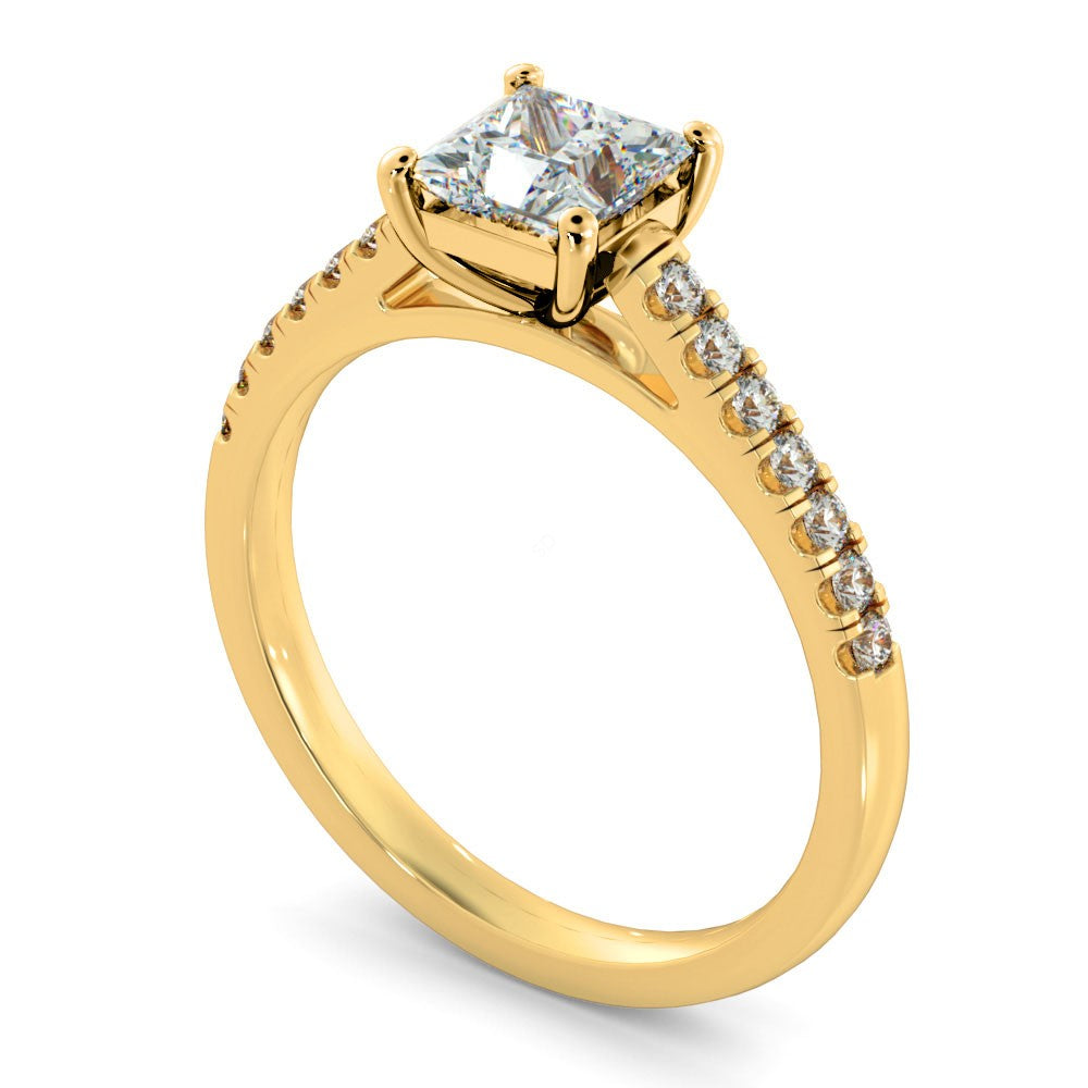Princess Cut Diamond Pave Bands Ring St4 - Prime & Pure