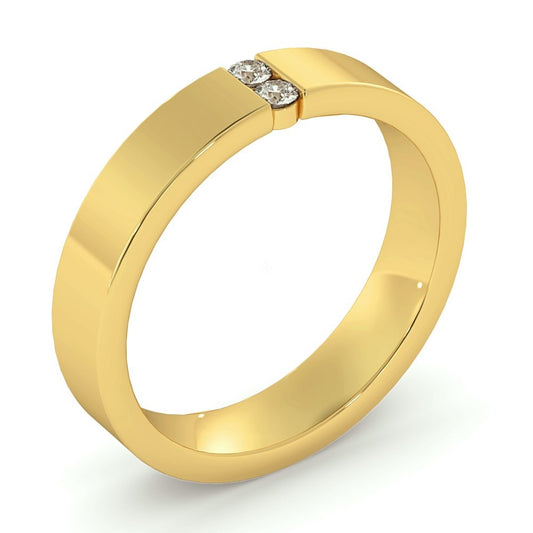 Round cut Twin Diamond set Wedding Band - Prime & Pure