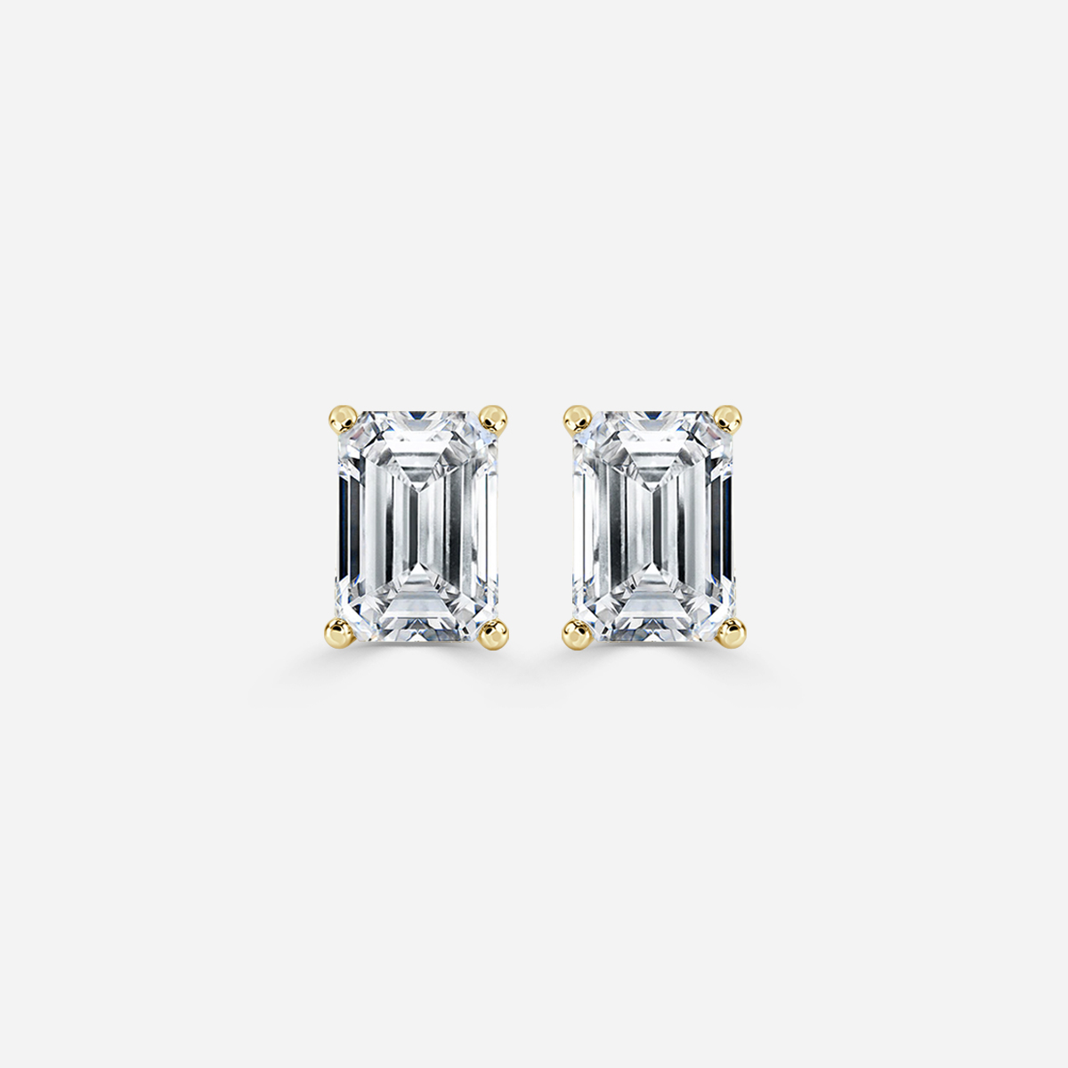 Emerald Diamond Stud Earrings - Prime & Pure