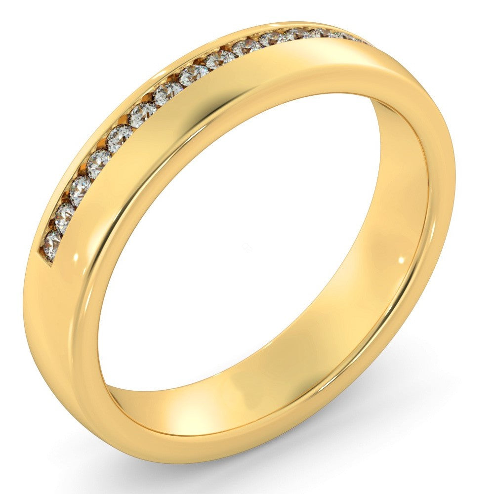 Channel half Set Round cut Diamond Band Ring - Prime & Pure