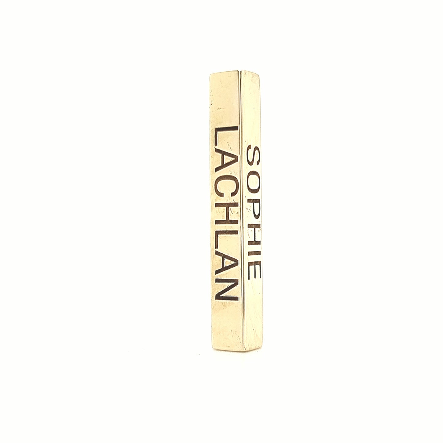 Horizontal 4 Sided Bar Gold Necklace - Prime & Pure
