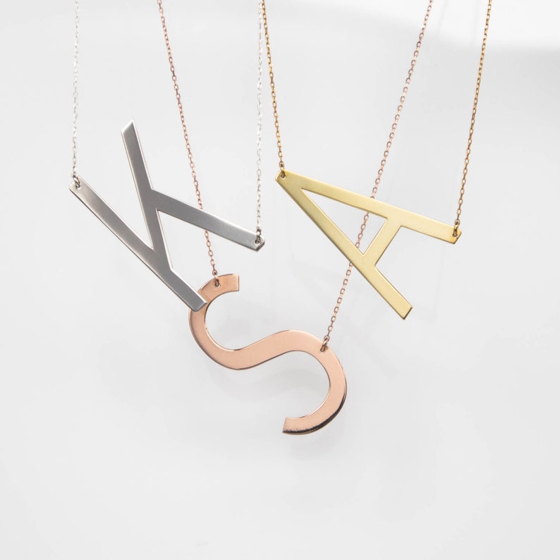 Sideway Big Letter Necklace - Prime & Pure