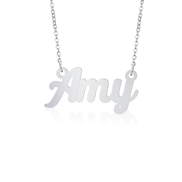 Prime Pure 9K White Gold Name Necklace Amy