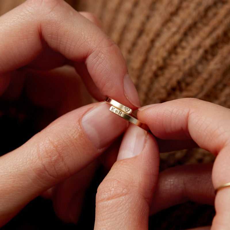 Engraved Double Name Ring - Prime & Pure