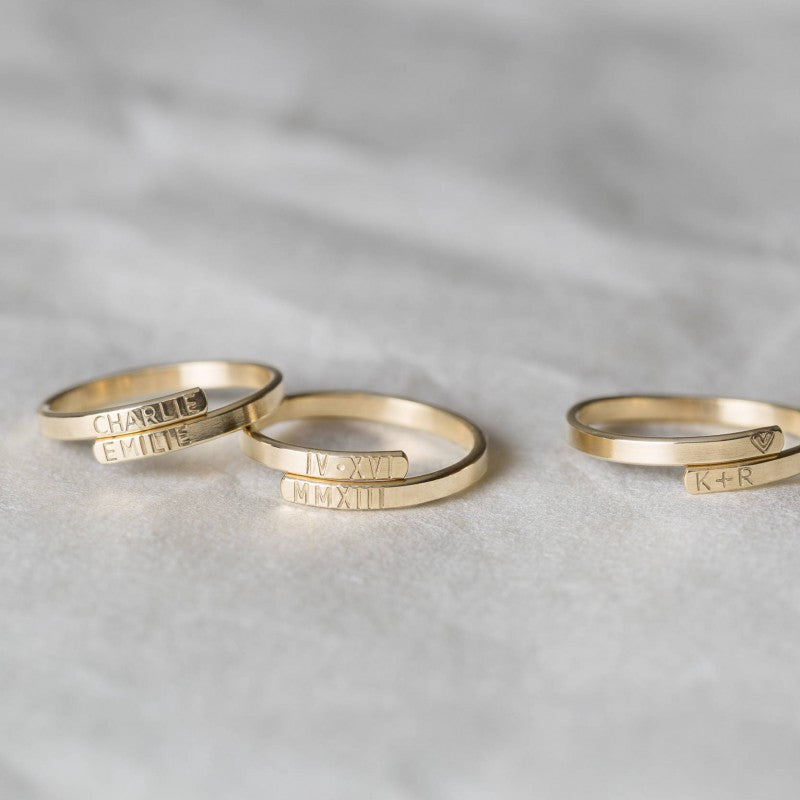 Engraved Double Name Ring - Prime & Pure
