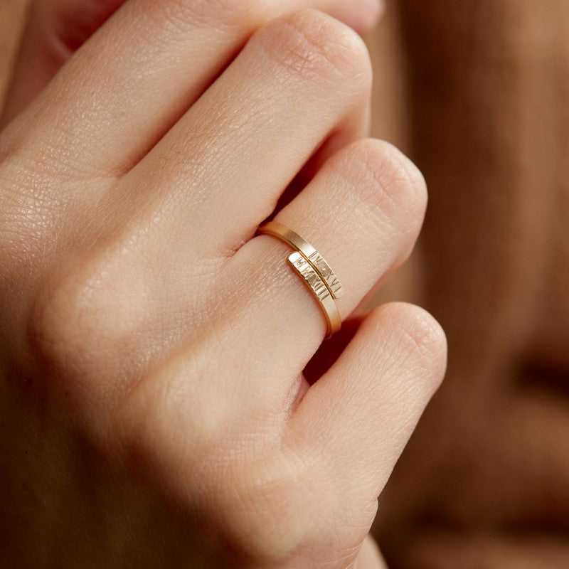 Engraved Double Name Ring - Prime & Pure