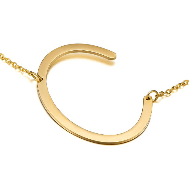 Sideway Big Letter Necklace - Prime & Pure