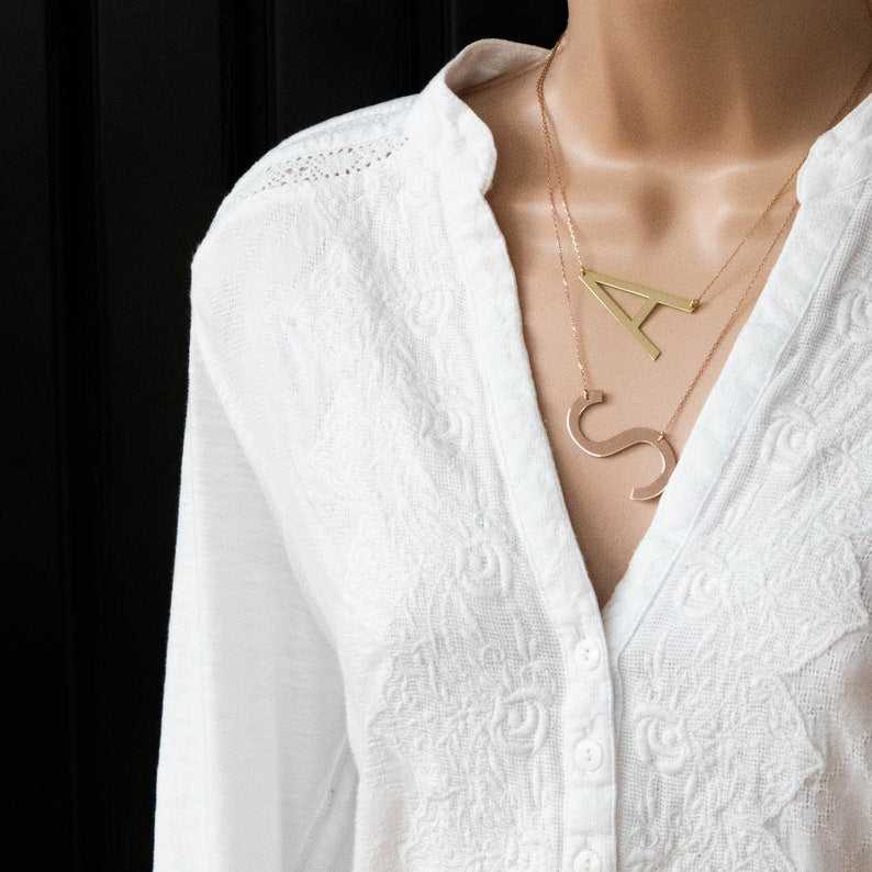 Sideway Big Letter Necklace - Prime & Pure