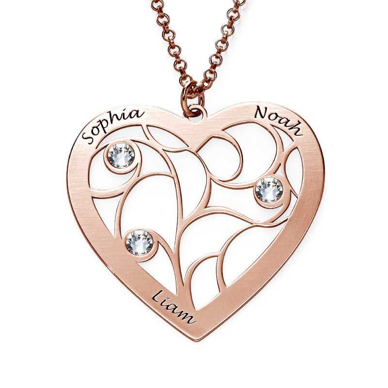Family Heart Tree Birthstones Necklace - Prime & Pure