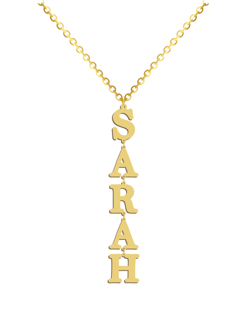 Vertical gold 2025 name necklace
