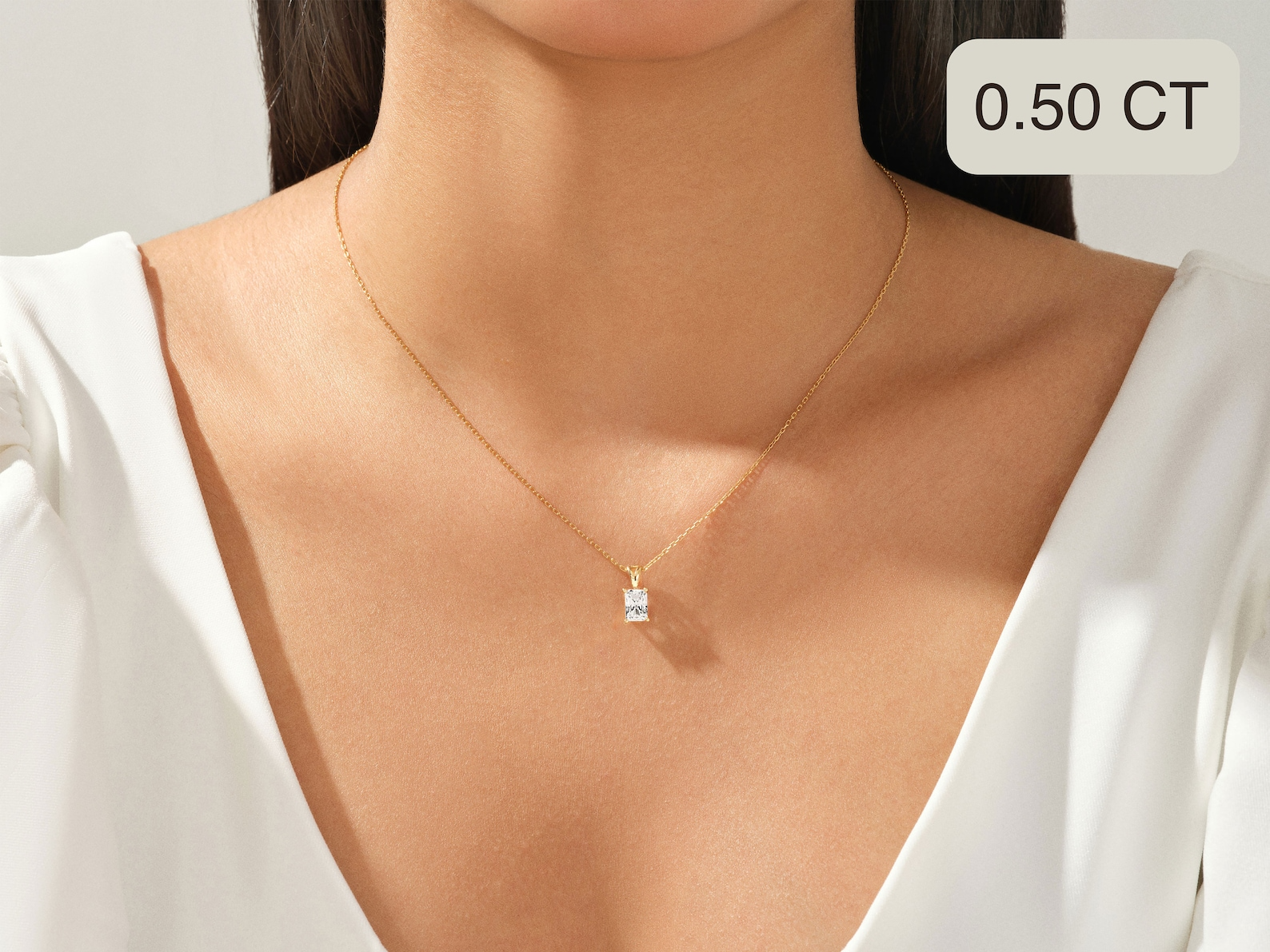 Radiant Cut Diamond Solitaire Pendant - Prime & Pure