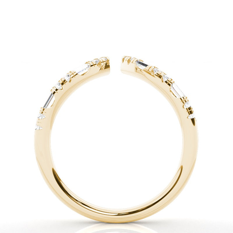 Studded Diamonds Open Wedding Band - Prime & Pure