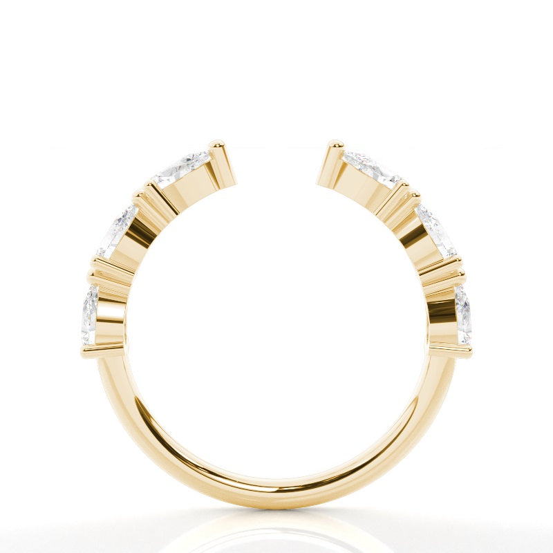 Pear diamond Open Wedding Band - Prime & Pure