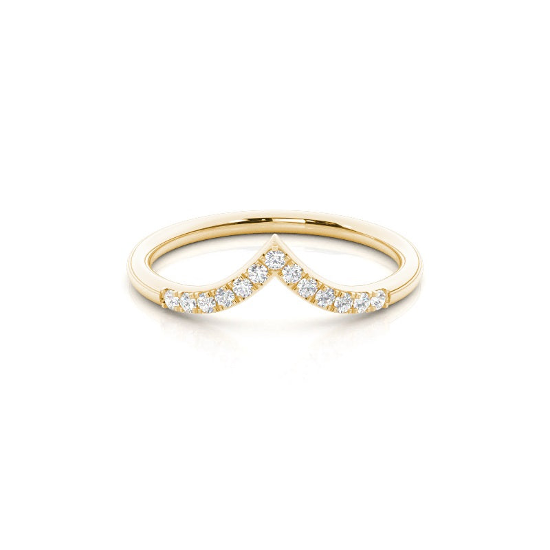 Prong Setting Diamond Shaped Wedding Band - Prime & Pure