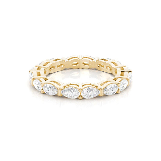 Horizontal Prong Setting Pear Diamond Wedding Ring - Prime & Pure