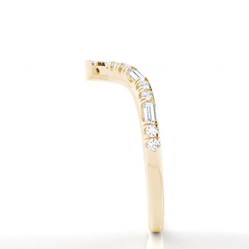 Studded Diamonds Open Wedding Band - Prime & Pure