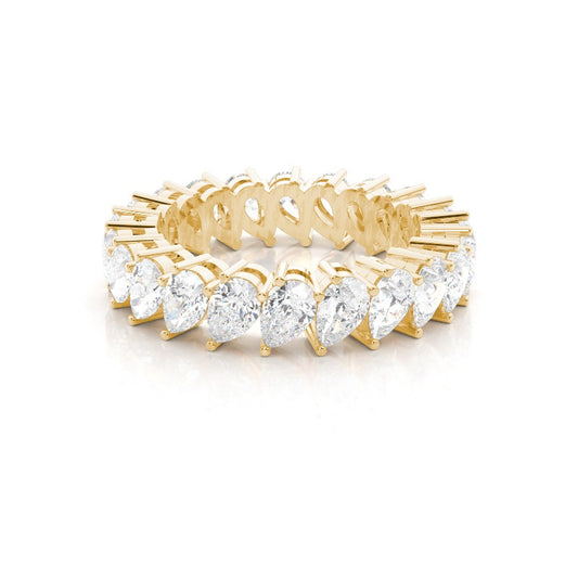 Diagonal Prong Setting Pear Diamond Wedding Ring - Prime & Pure