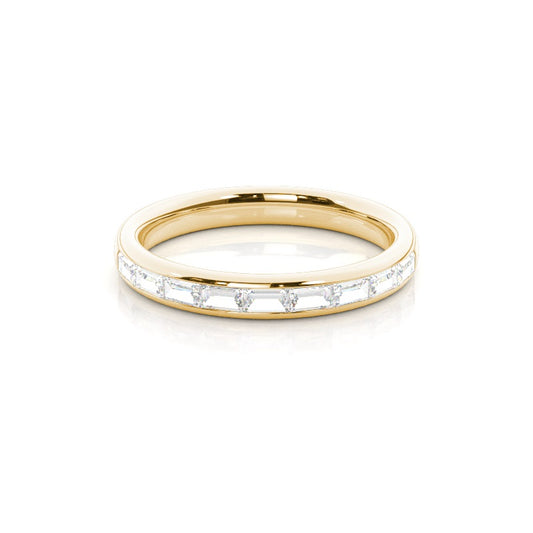Channel Set Baguette Diamond Comfirt Fit Wedding Ring - Prime & Pure