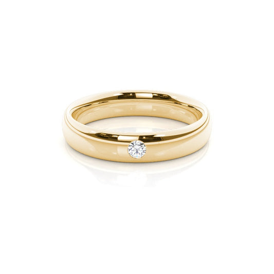 Comfort Fit One Diamond Wedding Band - Prime & Pure