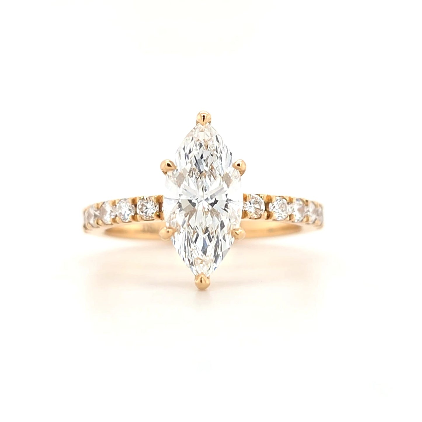 1.34ct D VS1 Marquise Lab-Grown Diamond  Pavé Band | Size J½