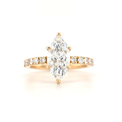 1.34ct D VS1 Marquise Lab-Grown Diamond  Pavé Band | Size J½