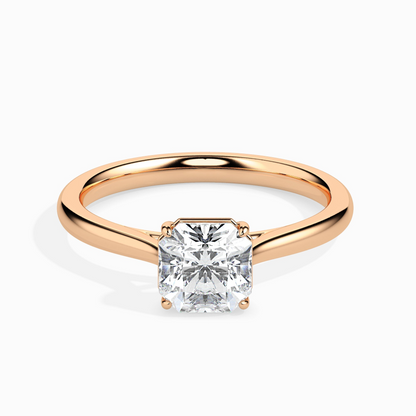 1ct D-VS1 Asscher Lab grown Diamond Solitaire ring in 18k Gold