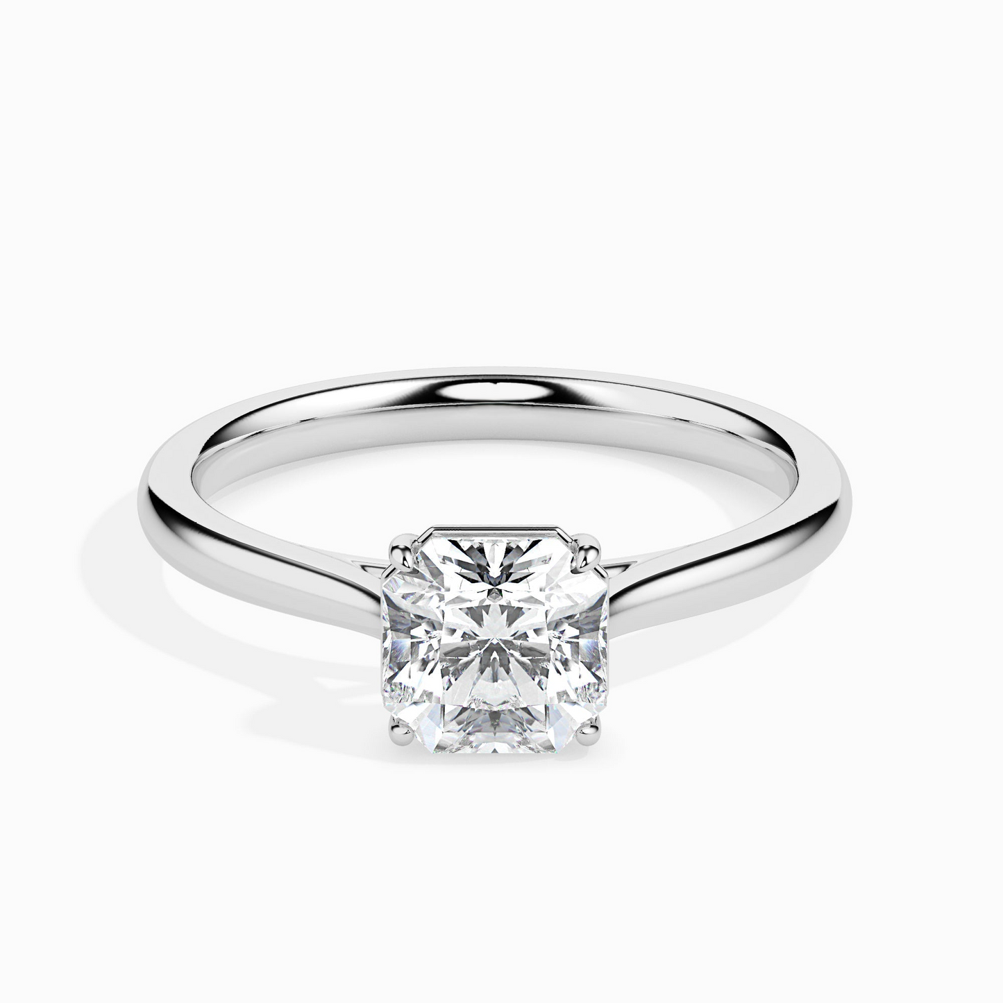 1ct D-VS1 Asscher Lab grown Diamond Solitaire ring in 18k Gold