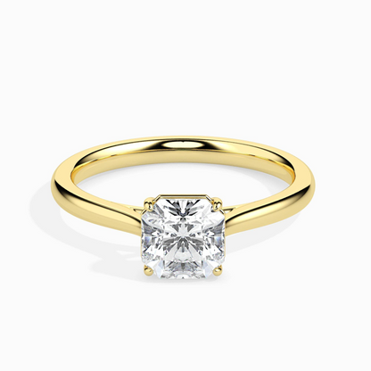 1ct D-VS1 Asscher Lab grown Diamond Solitaire ring in 18k Gold