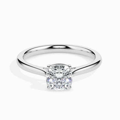 1ct D-VS1 Cushion Lab grown Diamond Solitaire ring in 18k Gold