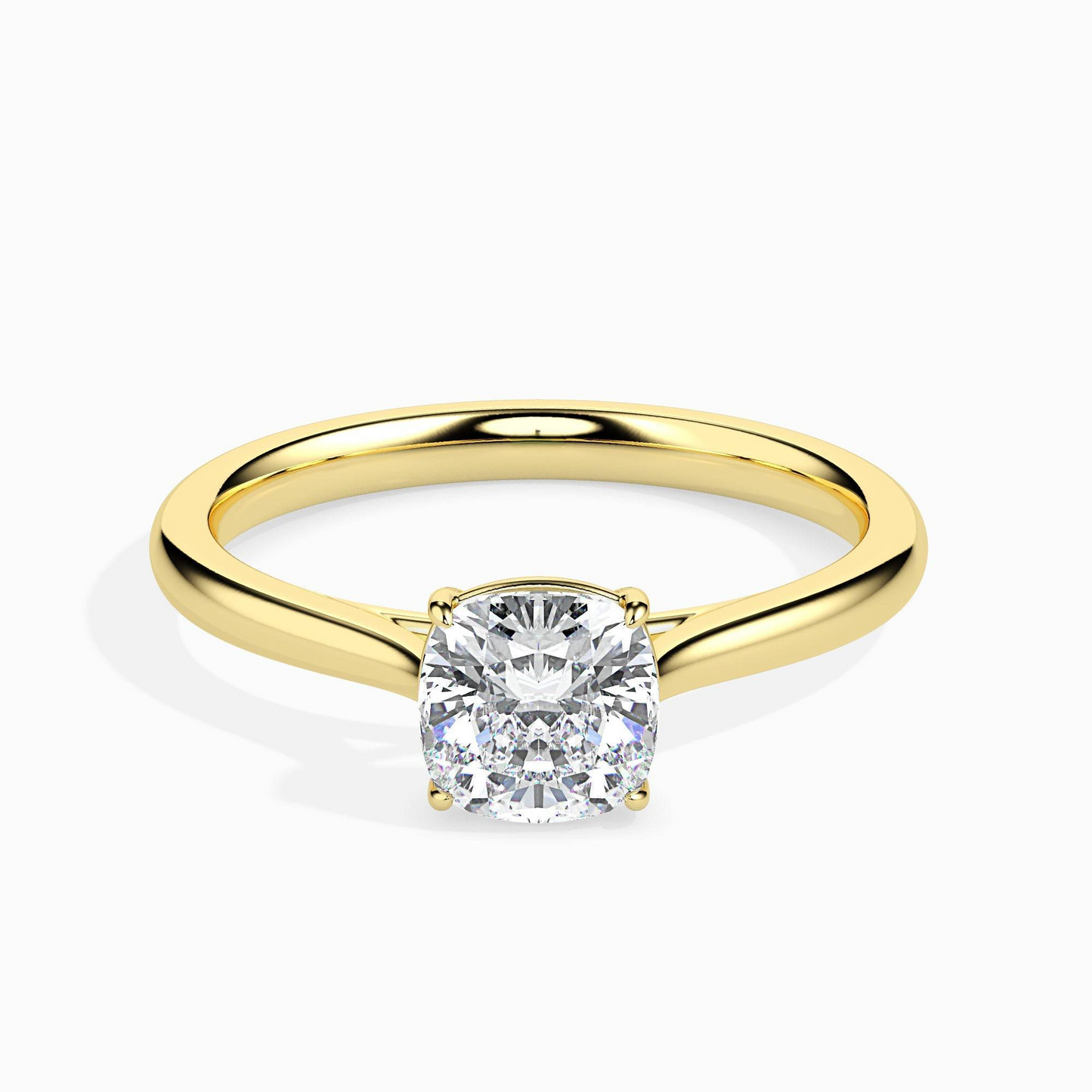 1ct D-VS1 Cushion Lab grown Diamond Solitaire ring in 18k Gold