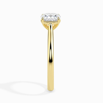 1ct D-VS1 Cushion Lab grown Diamond Solitaire ring in 18k Gold