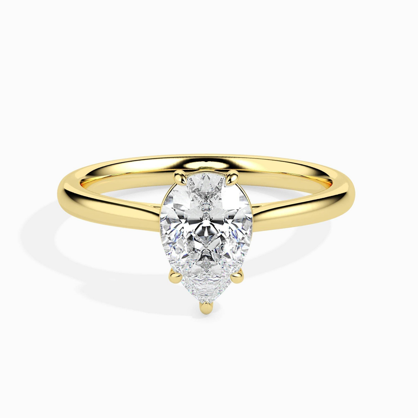 1ct D-VS1 Pear Lab grown Diamond Solitaire ring in 18k Gold