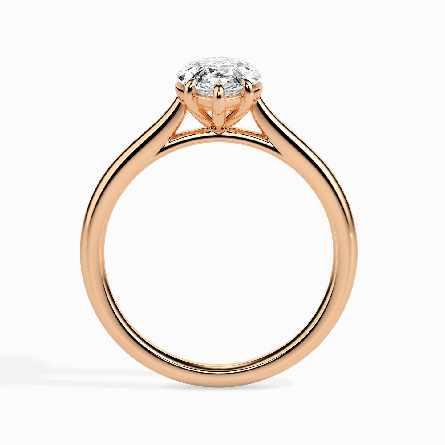 1ct D-VS1 Pear Lab grown Diamond Solitaire ring in 18k Gold