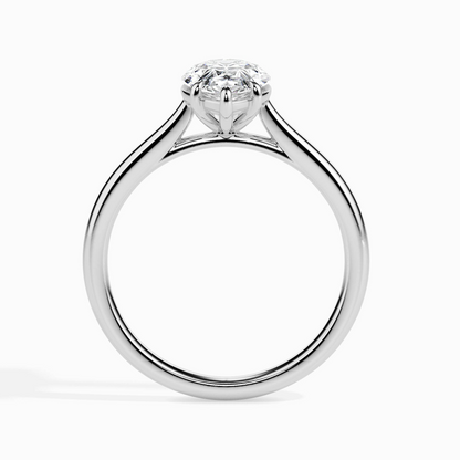 1ct D-VS1 Pear Lab grown Diamond Solitaire ring in 18k Gold