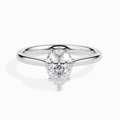 1ct D-VS1 Pear Lab grown Diamond Solitaire ring in 18k Gold