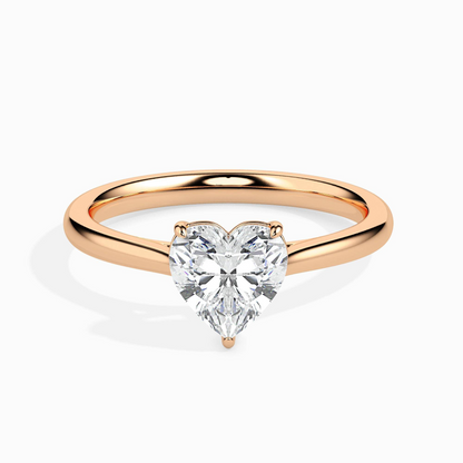 1ct D-VS1 Heart Shape Lab grown Diamond Solitaire ring in 18k Gold