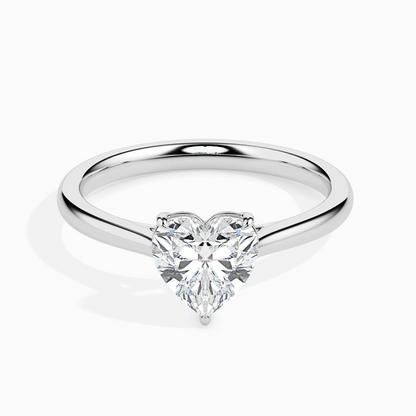 1ct D-VS1 Heart Shape Lab grown Diamond Solitaire ring in 18k Gold