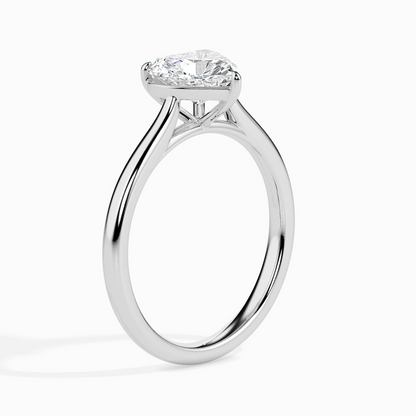 1ct D-VS1 Heart Shape Lab grown Diamond Solitaire ring in 18k Gold