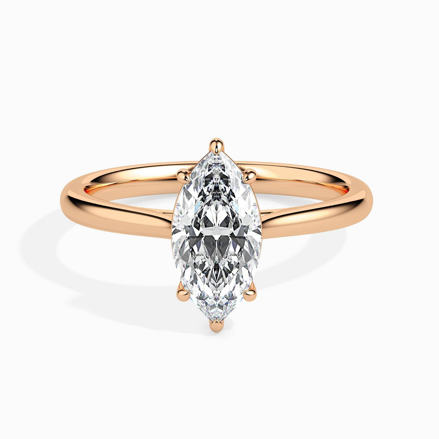 1ct D-VS1 Marquise Lab grown Diamond Solitaire ring in 18k Gold