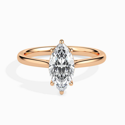 1ct D-VS1 Marquise Lab grown Diamond Solitaire ring in 18k Gold