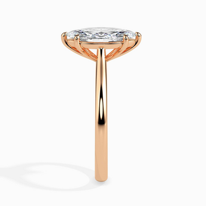 1ct D-VS1 Marquise Lab grown Diamond Solitaire ring in 18k Gold