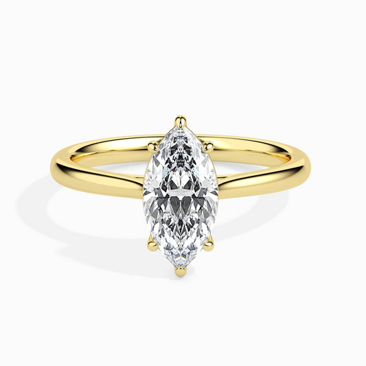 1ct D-VS1 Marquise Lab grown Diamond Solitaire ring in 18k Gold