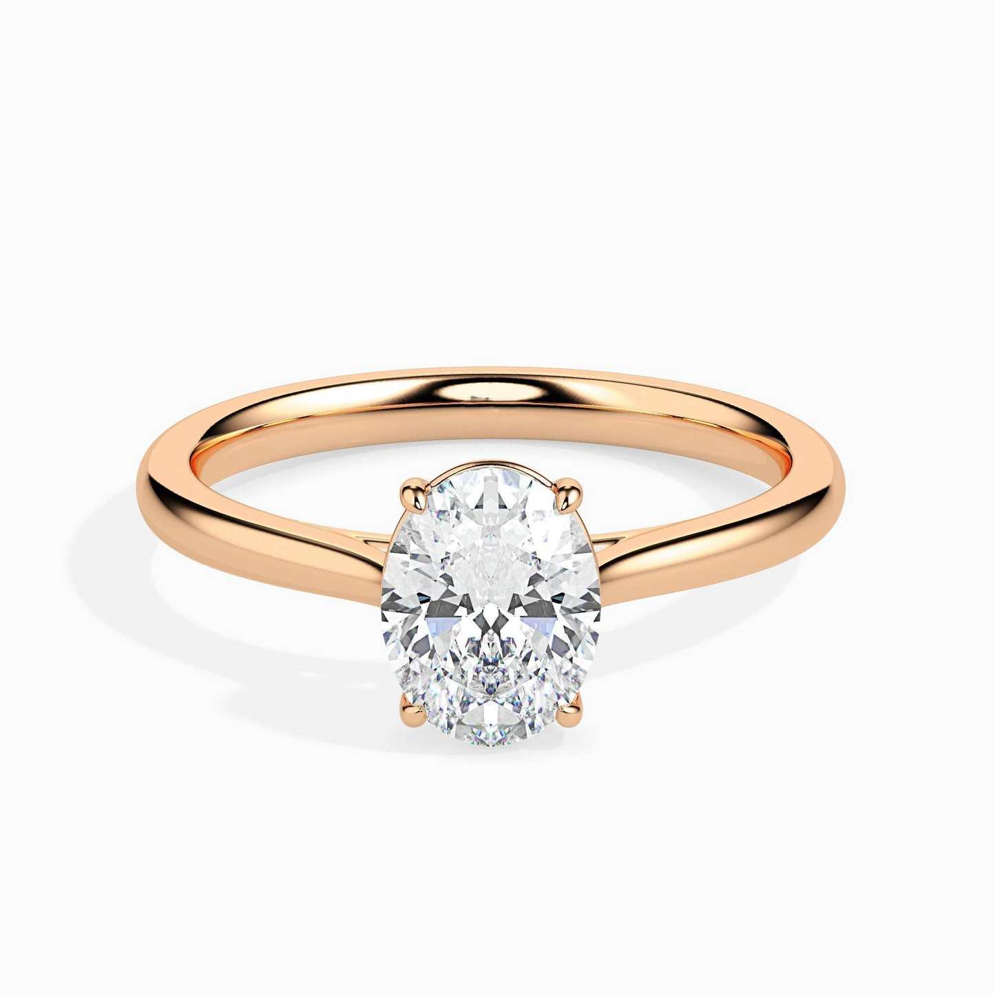 1ct D-VS1 Oval Lab grown Diamond Solitaire ring in 18k Gold