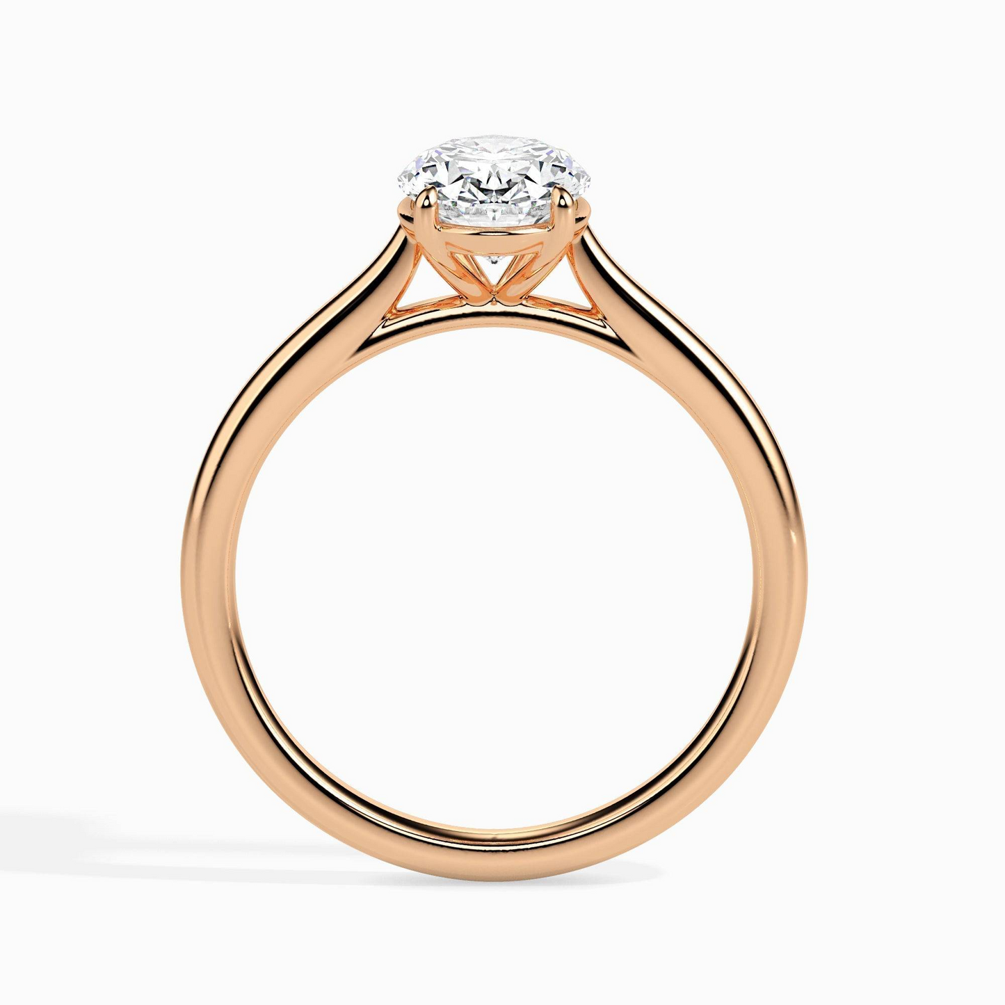 1ct D-VS1 Oval Lab grown Diamond Solitaire ring in 18k Gold
