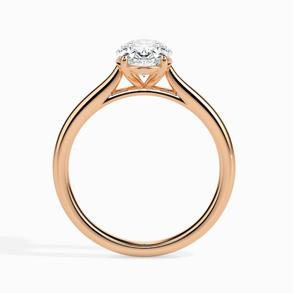 1ct D-VS1 Oval Lab grown Diamond Solitaire ring in 18k Gold