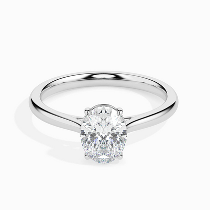 1ct D-VS1 Oval Lab grown Diamond Solitaire ring in 18k Gold