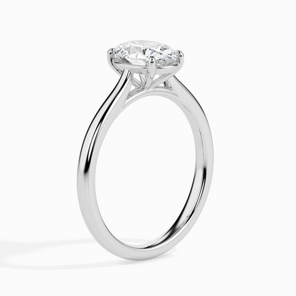 1ct D-VS1 Oval Lab grown Diamond Solitaire ring in 18k Gold