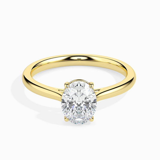 1ct D-VS1 Oval Lab grown Diamond Solitaire ring in 18k Gold