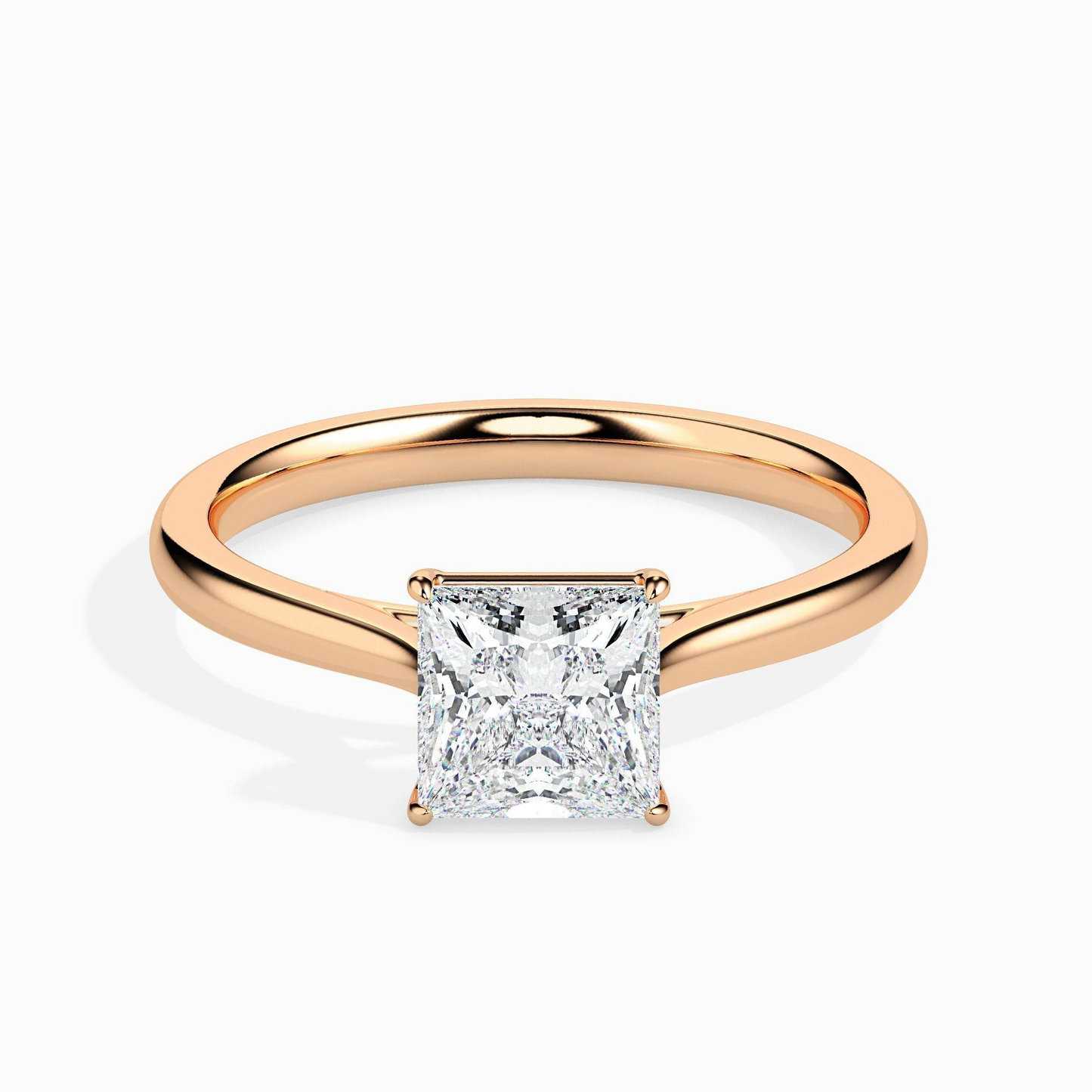 1ct D-VS1 Princess Lab grown Diamond Solitaire ring in 18k Gold