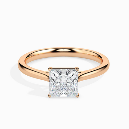 1ct D-VS1 Princess Lab grown Diamond Solitaire ring in 18k Gold